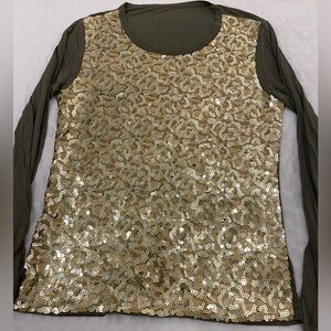 Michael Kors Front Sequin Top Holiday Party 🎄Long Sleeves NWOT&Top Label